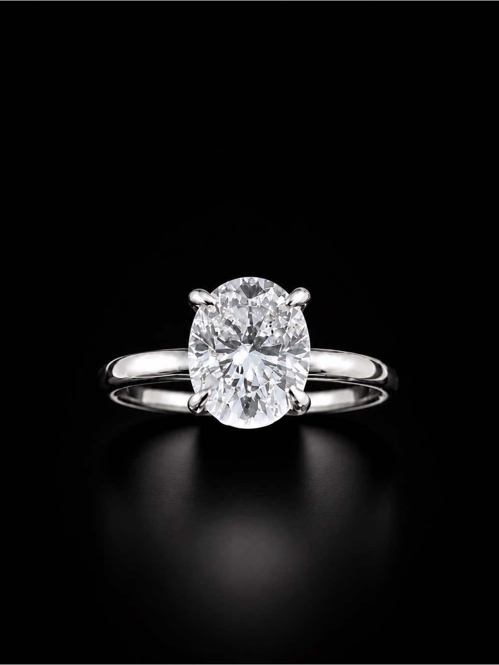💎 1.75 CT Oval Moissanite Sterling Silver Engagement Ring